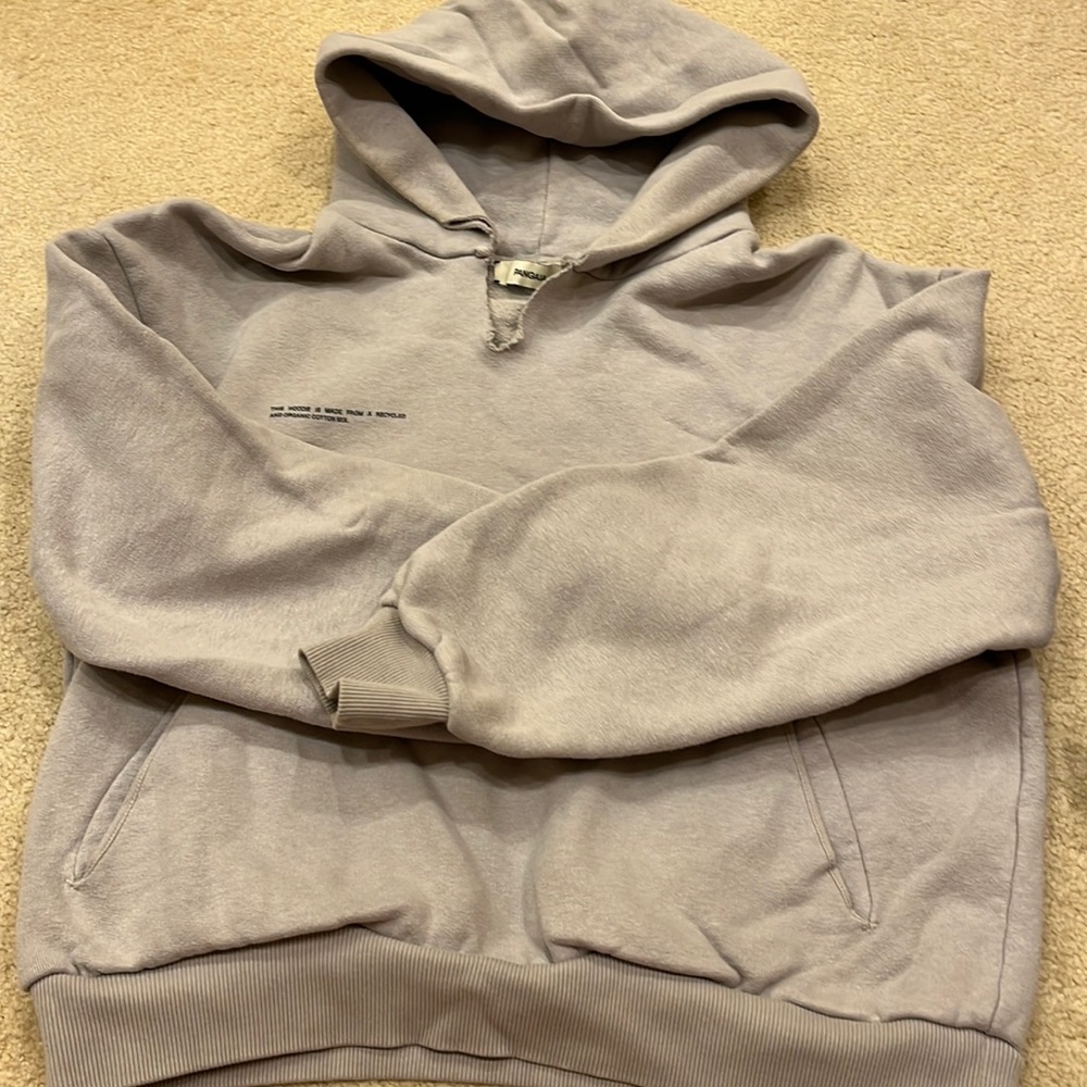 Pangaia sweatshirt size small. Used. Hoodie. Emblem saying on right breast area